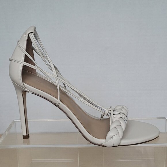 Banana Republic Treccia Braided Bone Leather Strappy Stiletto Heels Size 7M - Picture 3 of 16